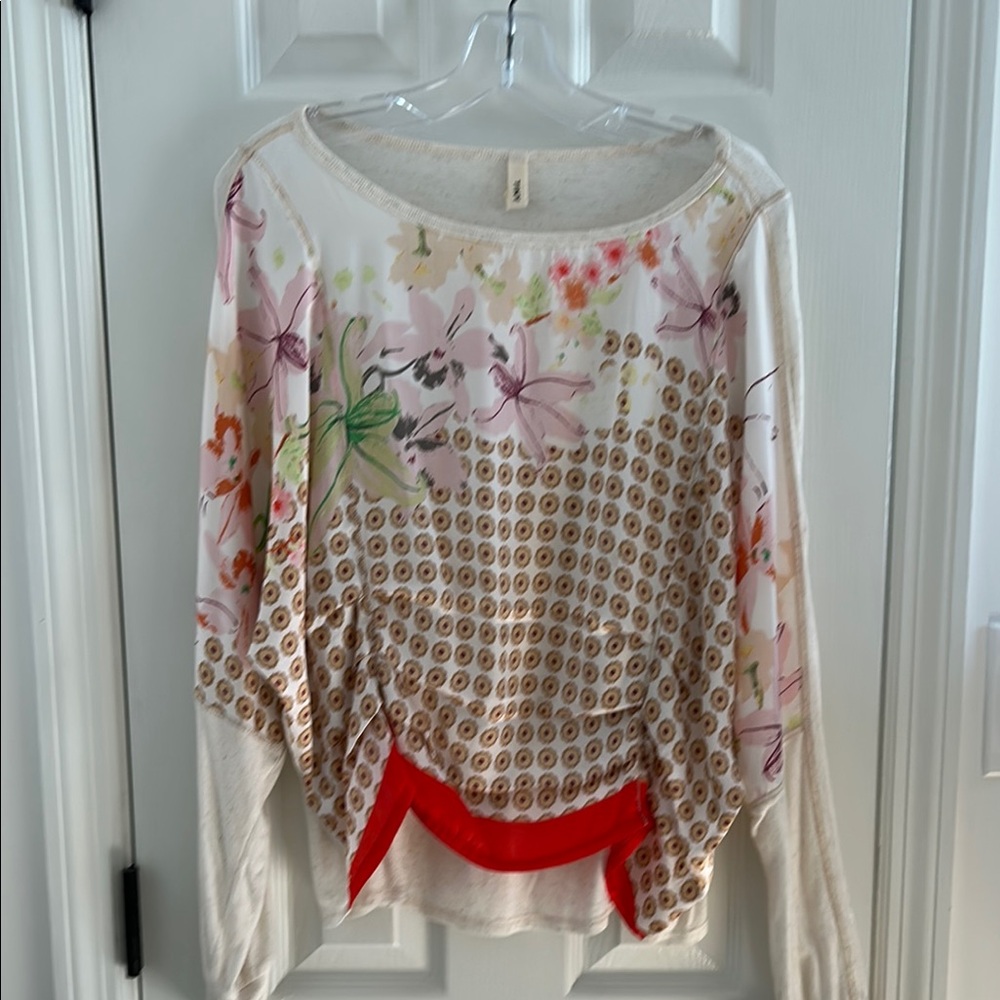 Floral and Geometric Print Women's Blouse